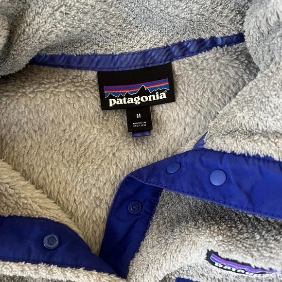 Medium Grey And Purple Patagonia Fleece - Picture 3 of 3